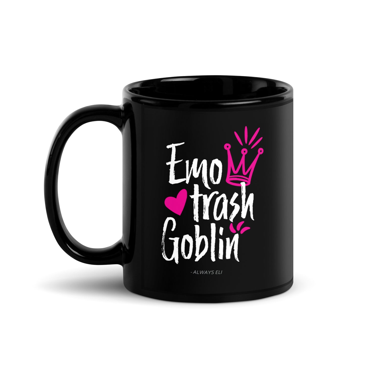 Emo Trash Goblin Black Glossy Mug