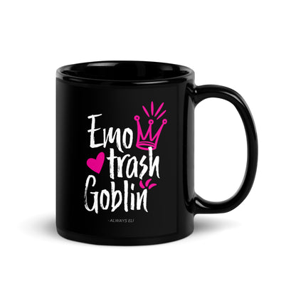 Emo Trash Goblin Black Glossy Mug