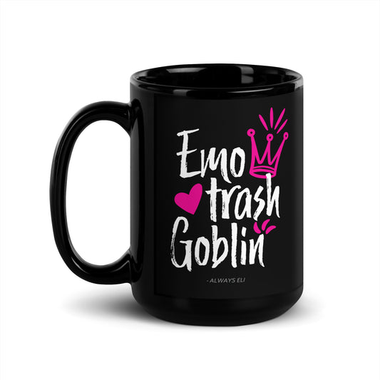 Emo Trash Goblin Black Glossy Mug