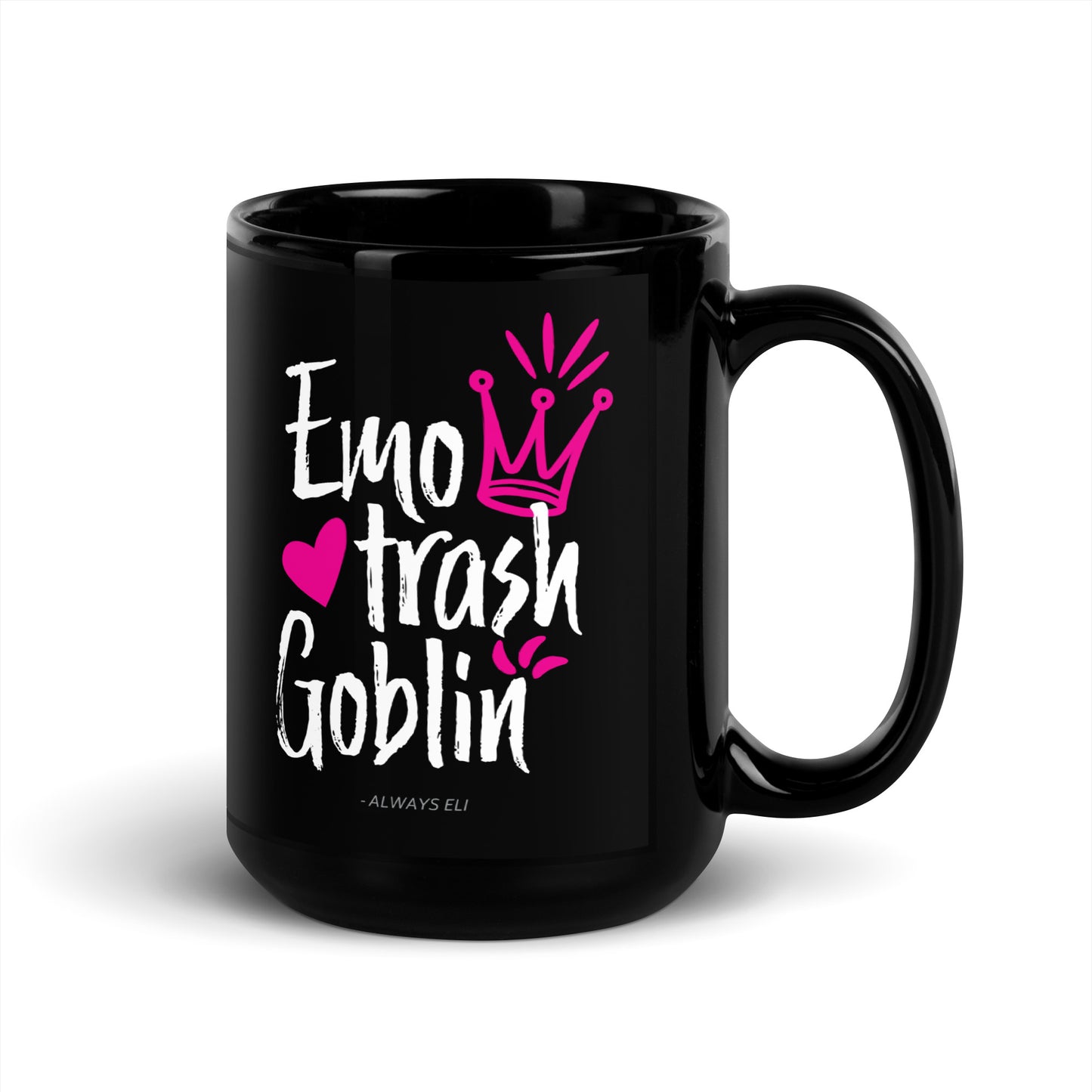 Emo Trash Goblin Black Glossy Mug