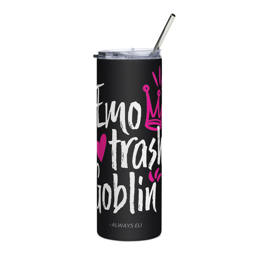 Emo Trash Goblin Stainless Steel Tumbler (Black)