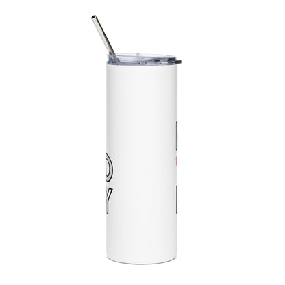 Open To Mouse Based Bribery Stainless Steel Tumbler (White)