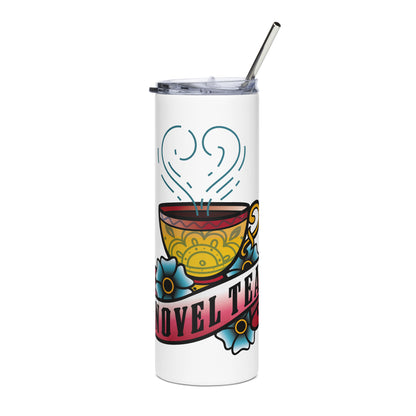 Novel Tea Stainless Steel Tumbler (White)