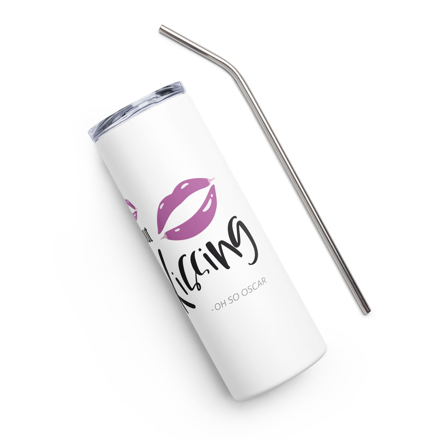 I Never Joke About Spicy Kissing Stainless Steel Tumbler (White)