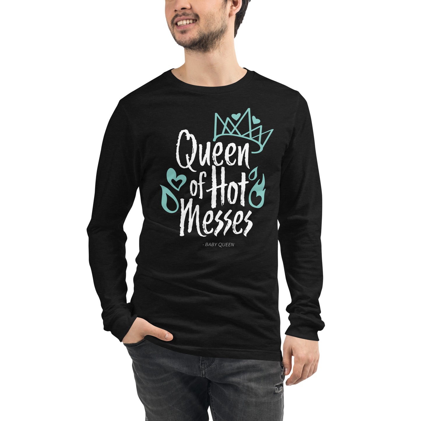 Queen of Hot Messes Long Sleeve Tee (Dark Colours)