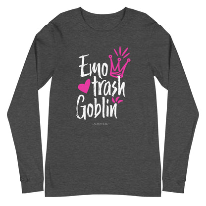 Emo Trash Goblin Long Sleeve Tee (Dark Colours)