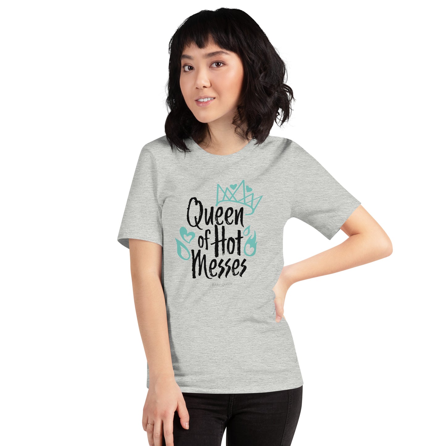 Queen of Hot Messes Short Sleeved T-Shirt (Light Colours)