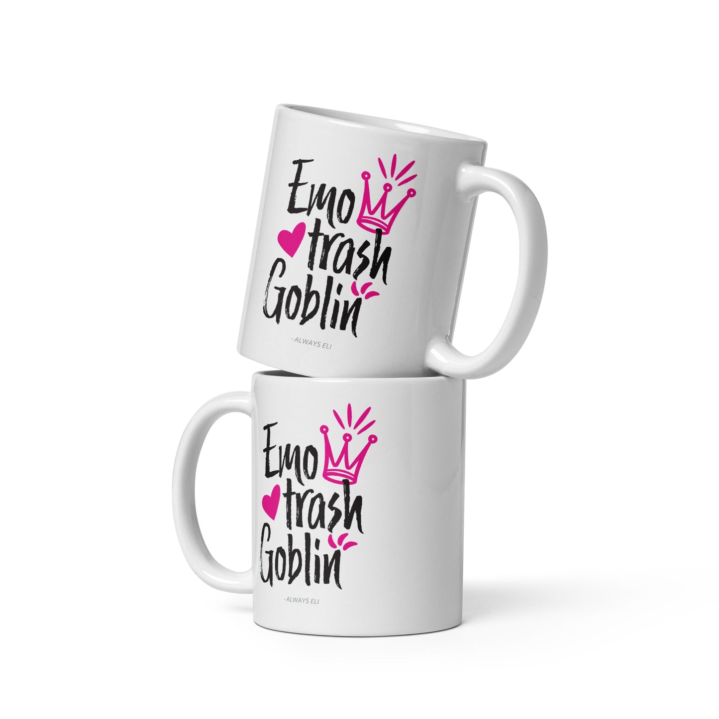 Emo Trash Goblin White Glossy Mug